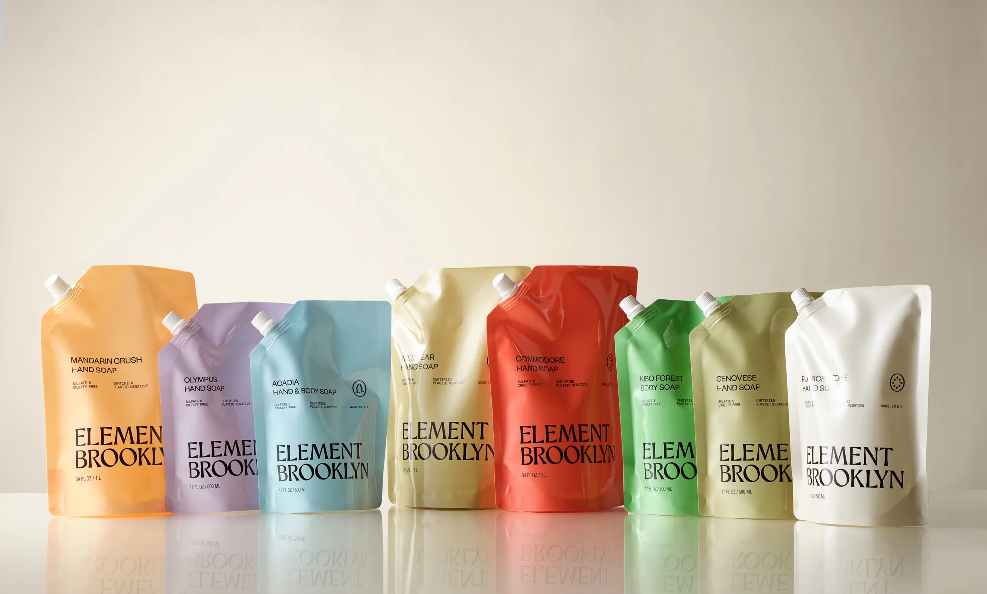 Refill pouches use about 85% less plastic than a comparable bottle. Every gram avoided counts toward membership.
